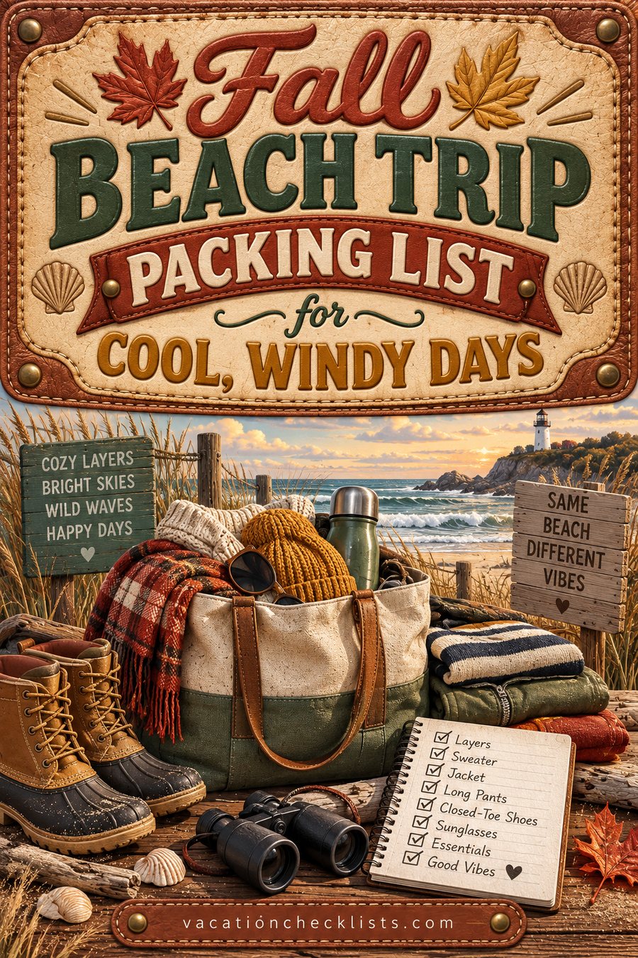 Fall Beach Trip Packing List