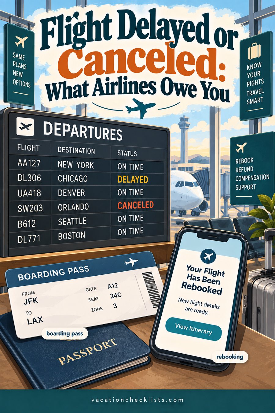 Flight Delayed or Canceled: What the Airline Owes You