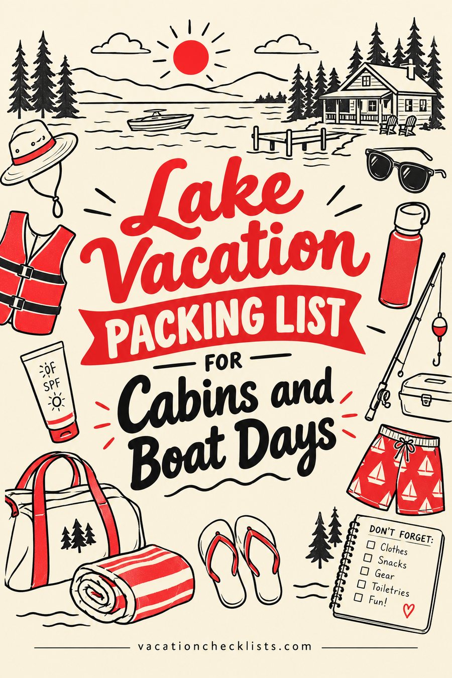 Lake Vacation Packing List