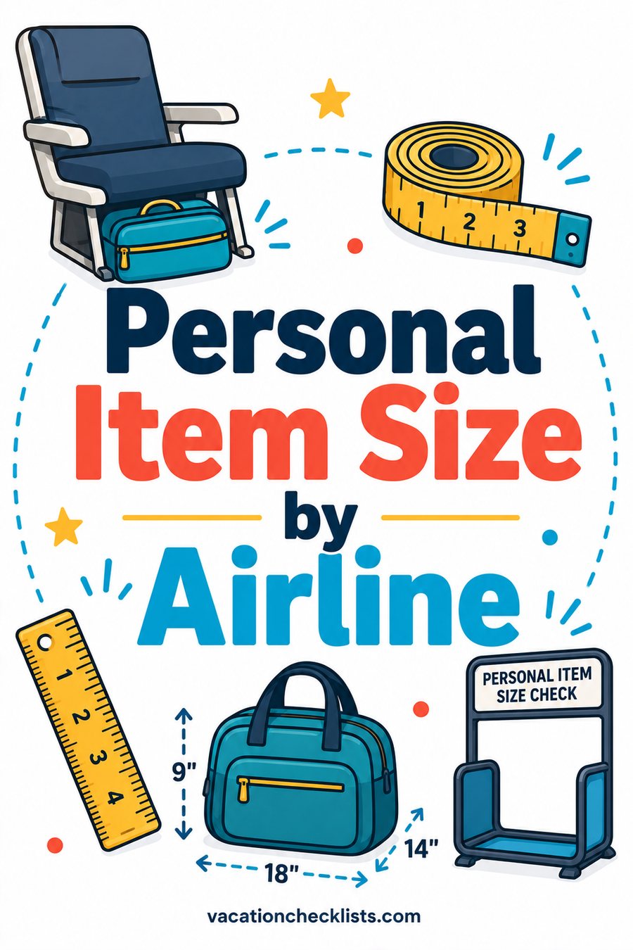 Personal Item Size by Airline