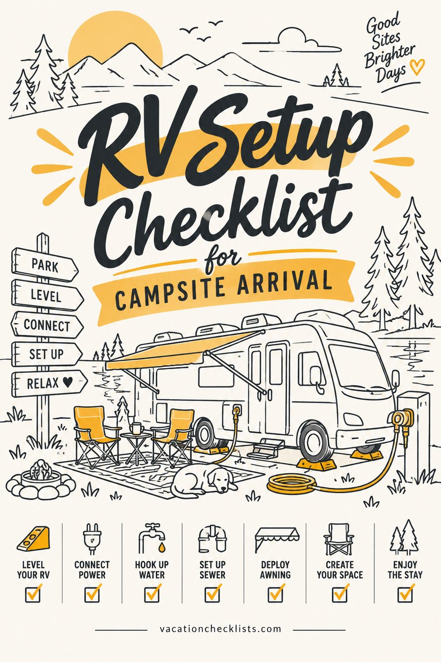 RV Checklist for Setting Up at the Campsite