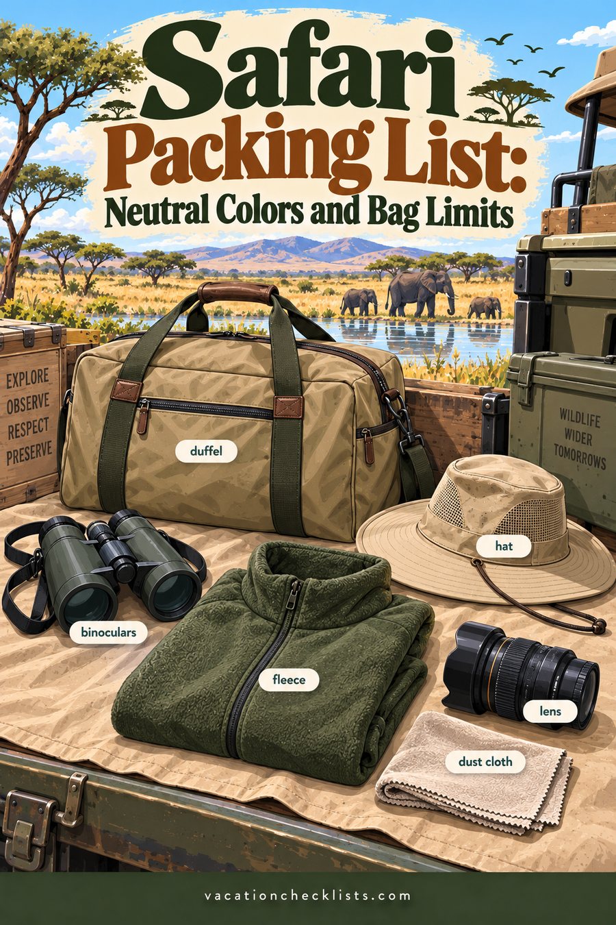 Safari Packing List: Neutral Colors and Bag Limits